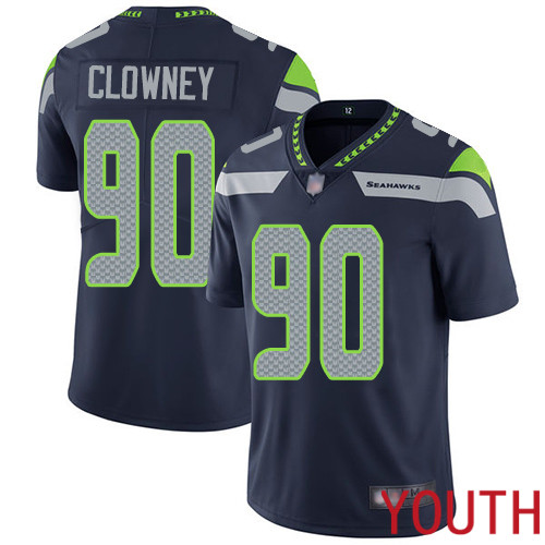 Seattle Seahawks Limited Navy Blue Youth Jadeveon Clowney Home Jersey NFL Football 90 Vapor Untouchable